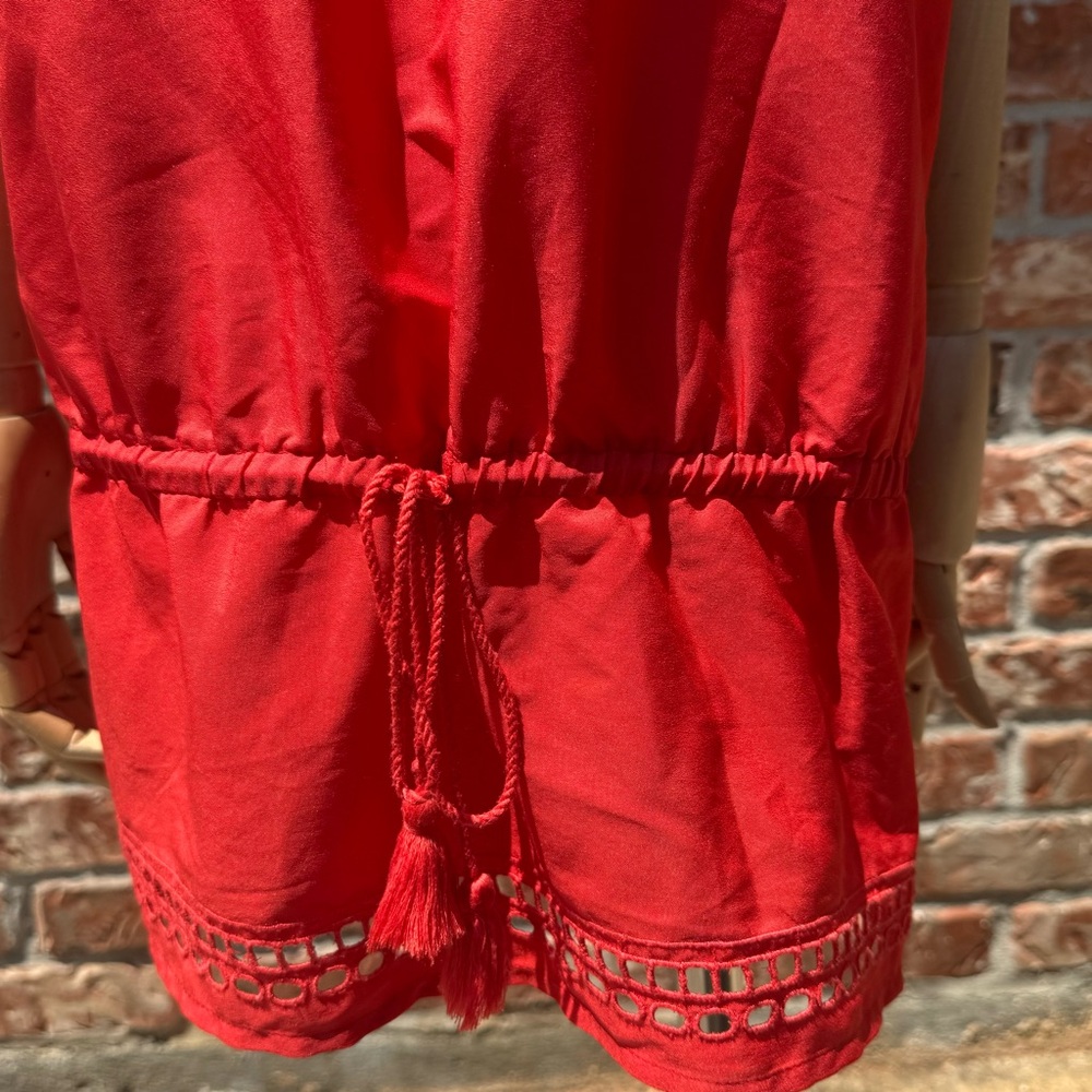 Lane Bryant plus size cherry red tunic 🍒 with cutouts and a drawstring/ 22/24 - Picture 11 of 14
